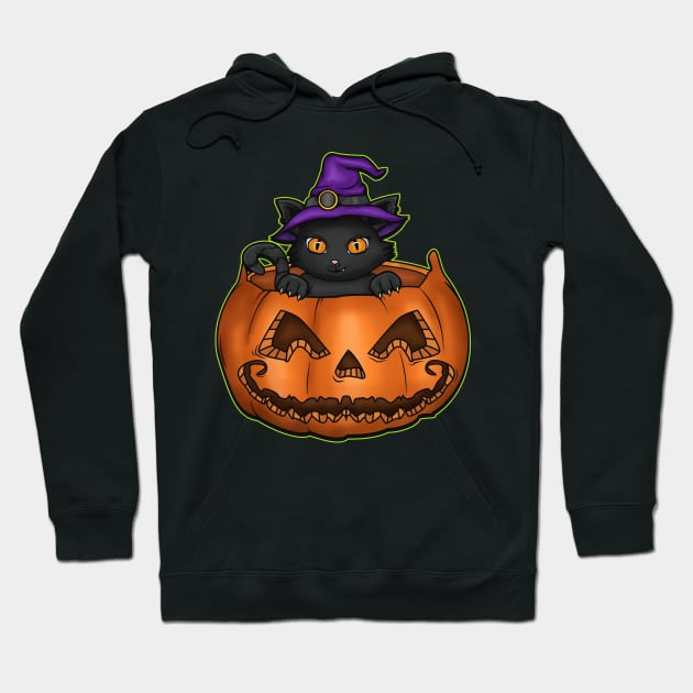 Cat Witch Funny Jack O Lantern Kitten Lover Gift Hoodie by Dr_Squirrel